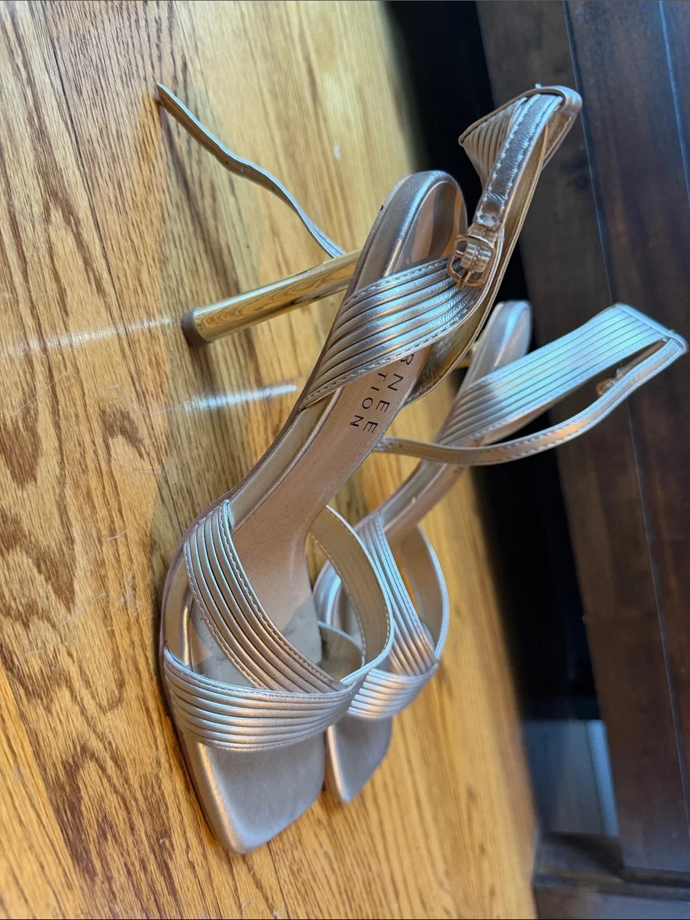 Journee Collection Silver Strappy Stiletto Sandals